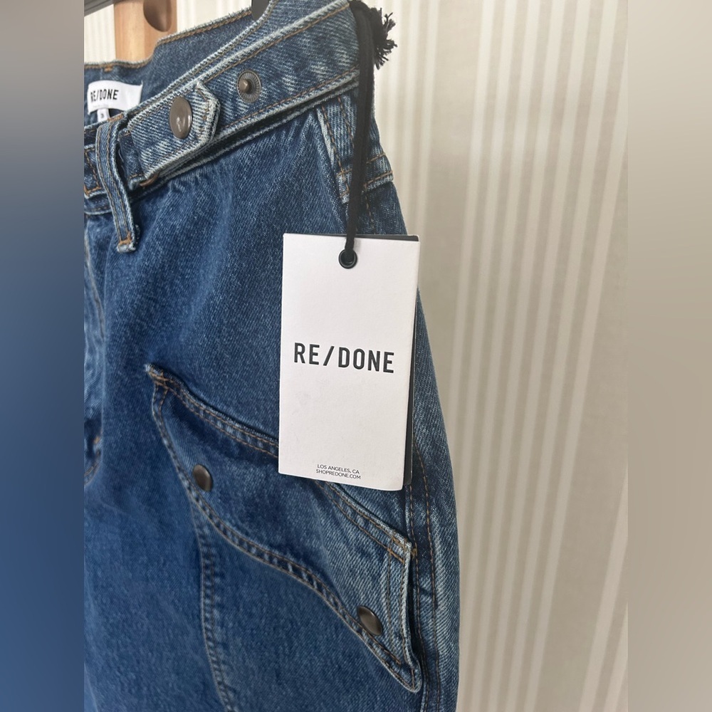 RE/DONE Racer Taper Speedway Jean Blue Organic Denim Womens Size 29 NWT Utility - Picture 9 of 13
